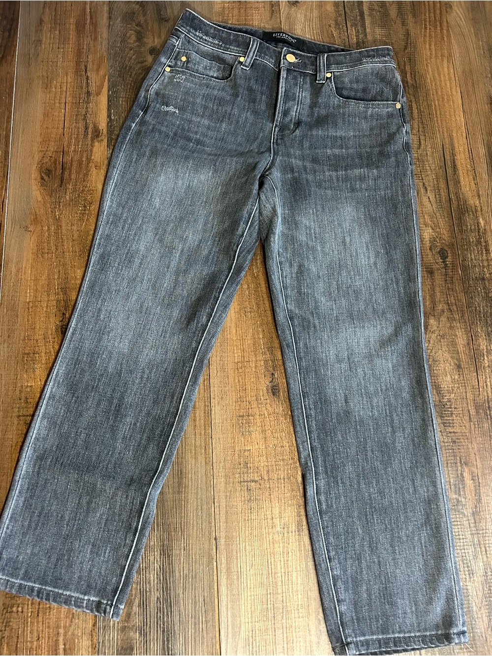 Liverpool Women's 6 / 28 Gray Wash The Keeper Boyfriend Jeans Tomboy Relaxed